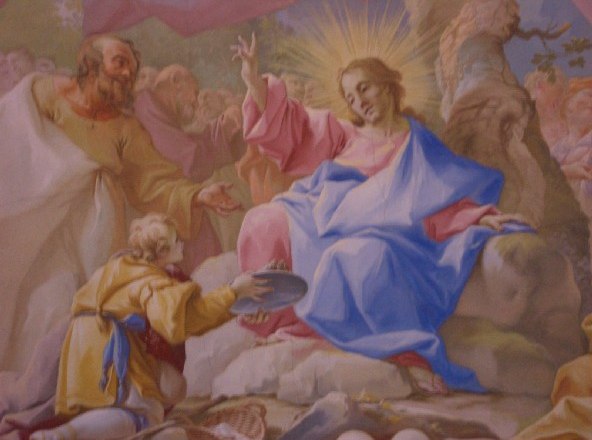 Deckenfresko von Paul Troger mit religiöser Szene.